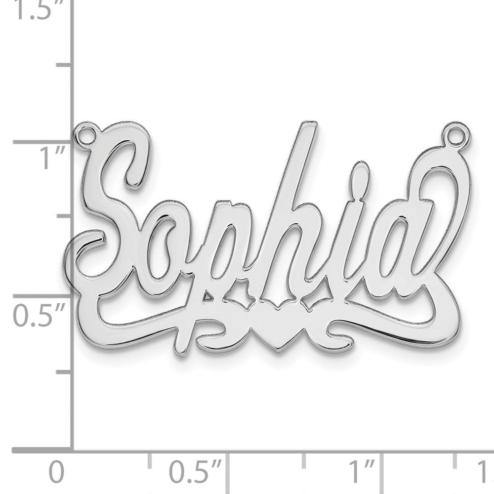 Sterling Silver/Rhodium-plated Heart Name Plate