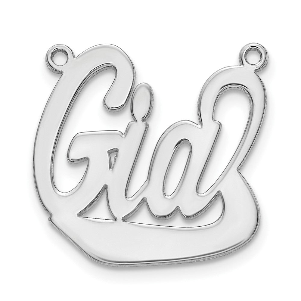 Sterling Silver/Rhodium-plated Underlined Name Plate