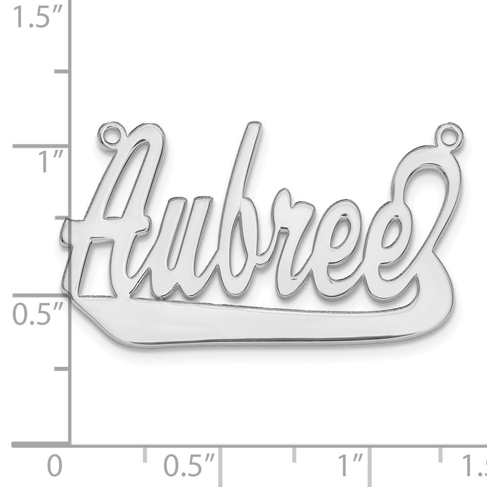 Sterling Silver/Rhodium-plated Underlined Name Plate