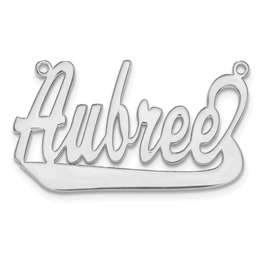 Sterling Silver/Rhodium-plated Underlined Name Plate