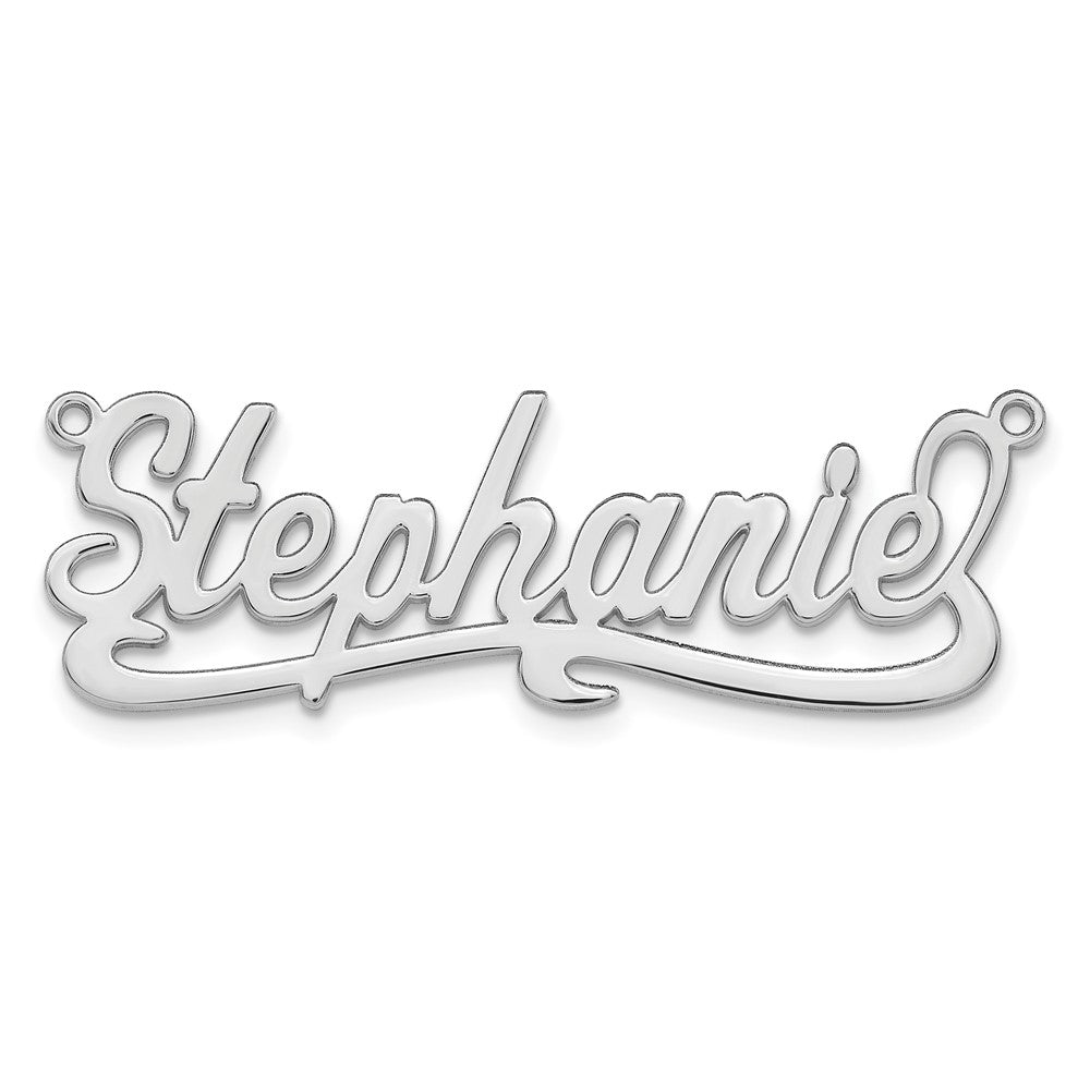 Sterling Silver/Rhodium-plated Polished Name Plate