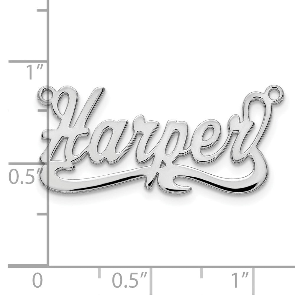 Sterling Silver/Rhodium-plated Polished Name Plate