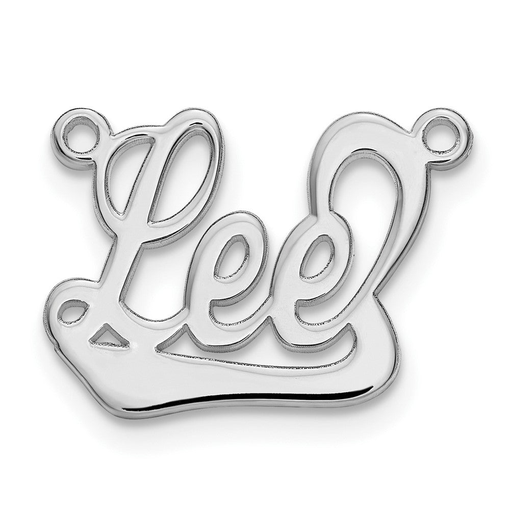 Sterling Silver/Rhodium-plated Underlined Name Plate