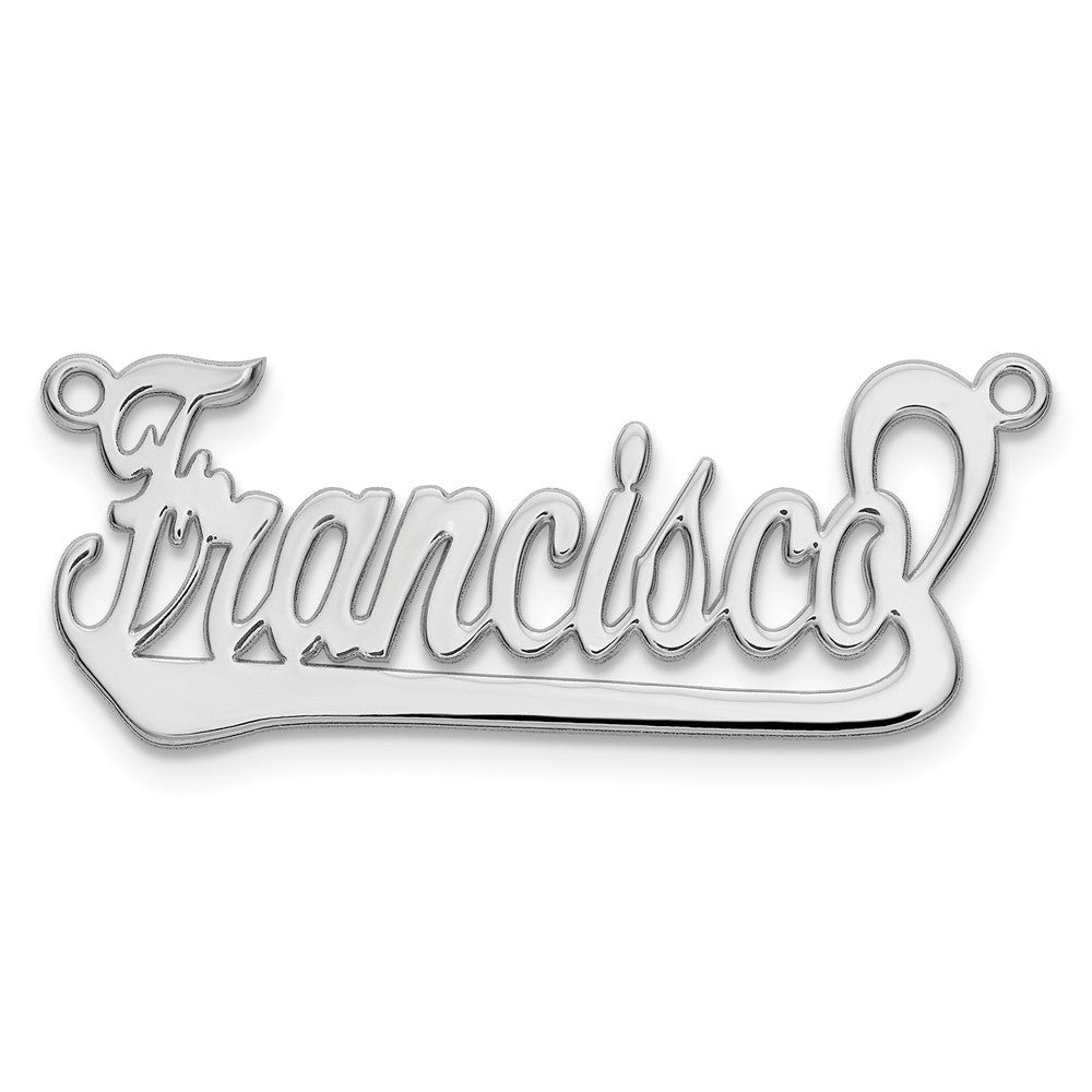 Sterling Silver/Rhodium-plated Underlined Name Plate