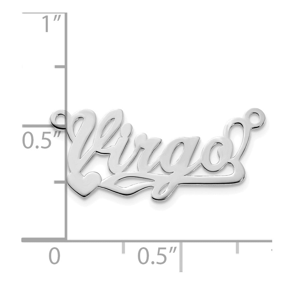 Sterling Silver/Rhodium-plated Polished Heart Name Plate