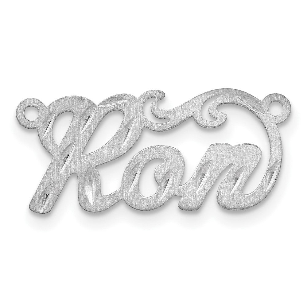 Sterling Silver/Rhodium-plated Satin Diamond-cut Name Plate