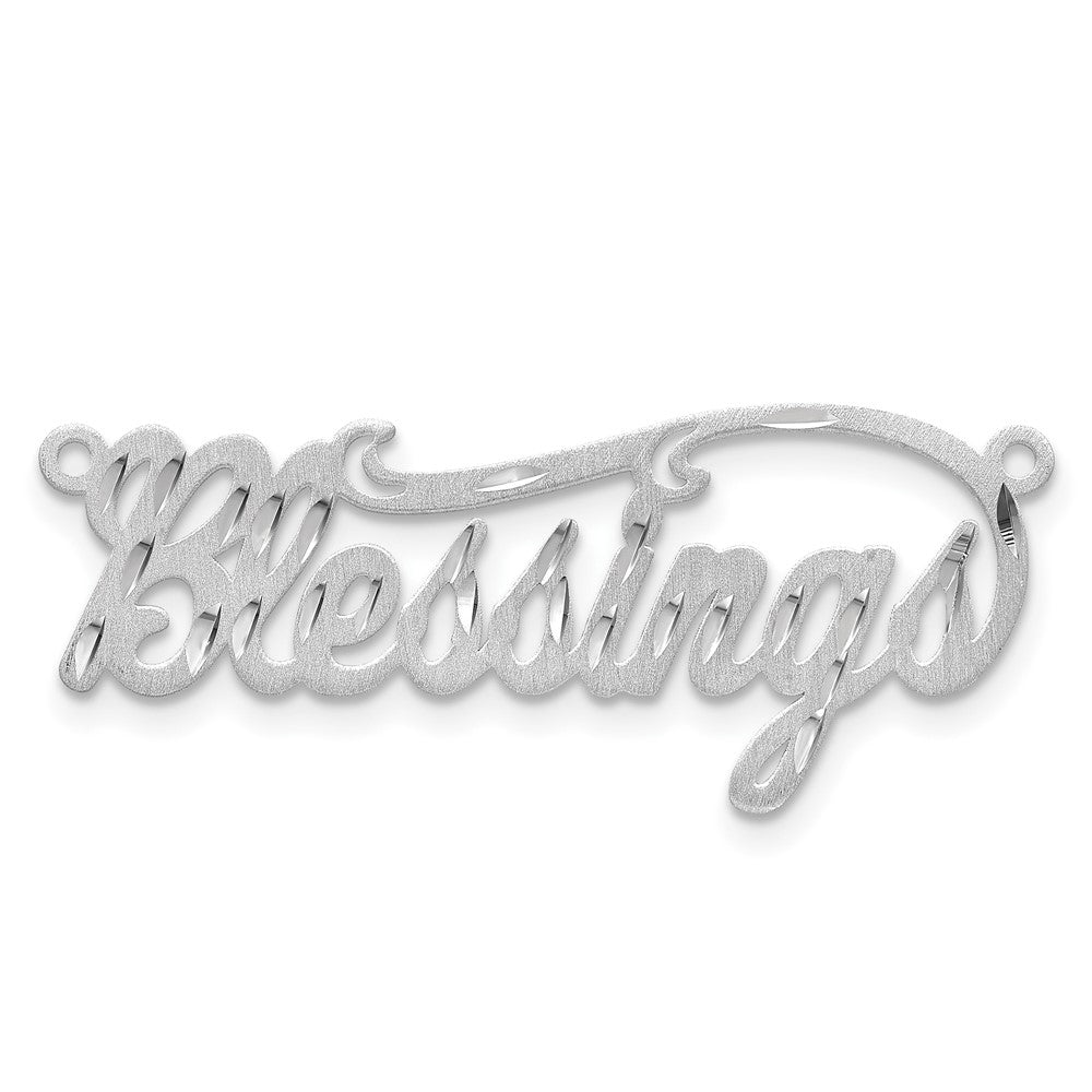 Sterling Silver/Rhodium-plated Satin Diamond-cut Name Plate