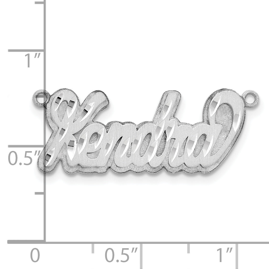 Sterling Silver/Rhodium-plated 3D Satin Diamond-cut Name Plate