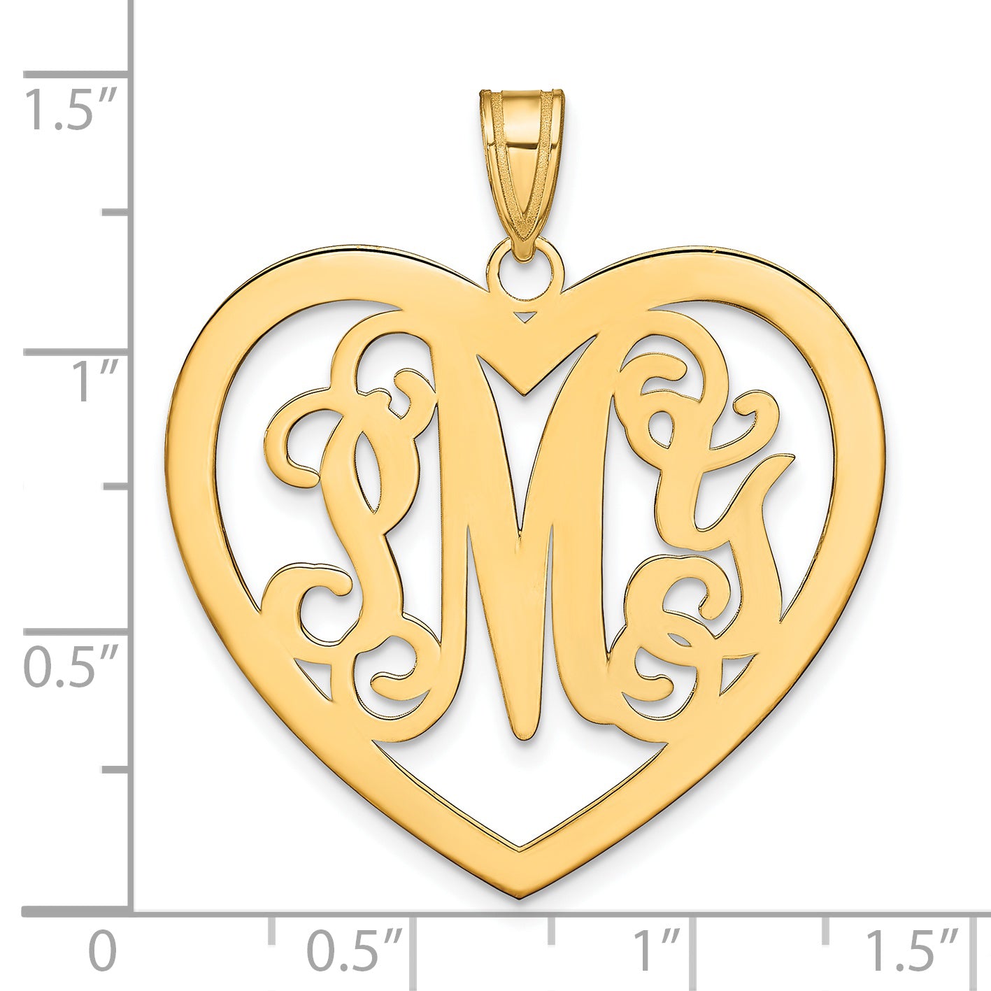 Sterling Silver/Gold-plated Large Monogram Heart Pendant