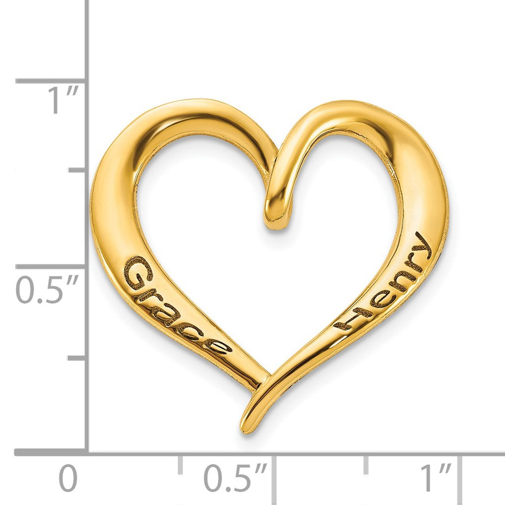 Sterling Silver/Gold-plated Personalized Antiqued Heart Slide