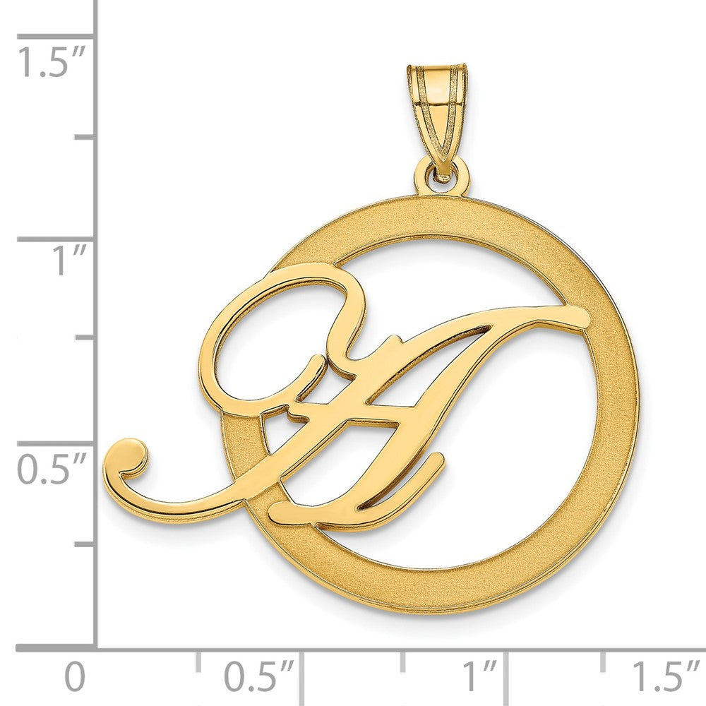 Sterling Silver/Gold-plated Etched Initial in a Circle Pendant