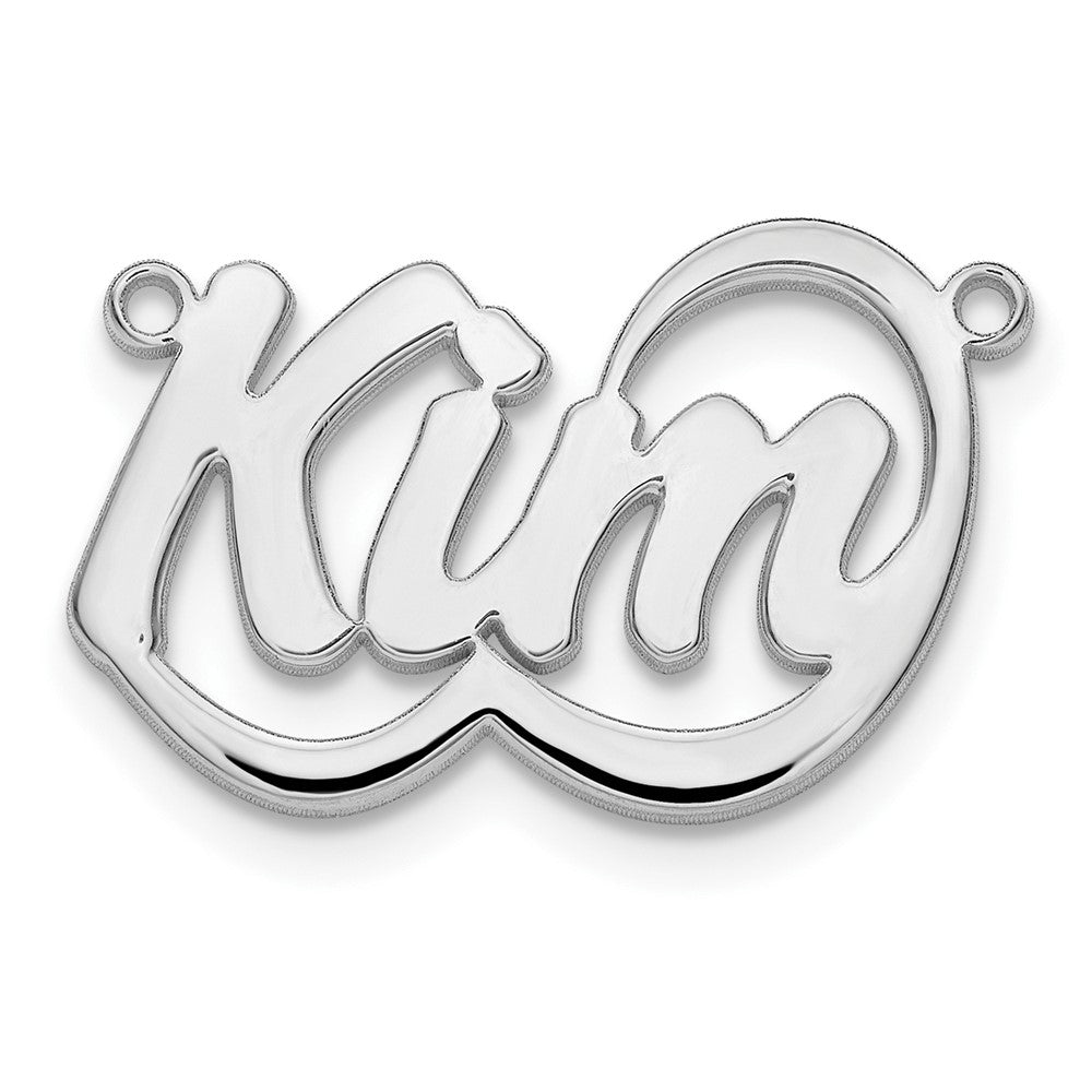 Sterling Silver/Rhodium-plated Swoop Name Plate