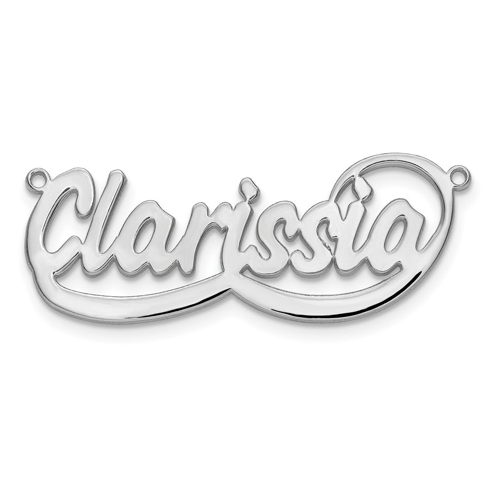 Sterling Silver/Rhodium-plated Swoop Name Plate