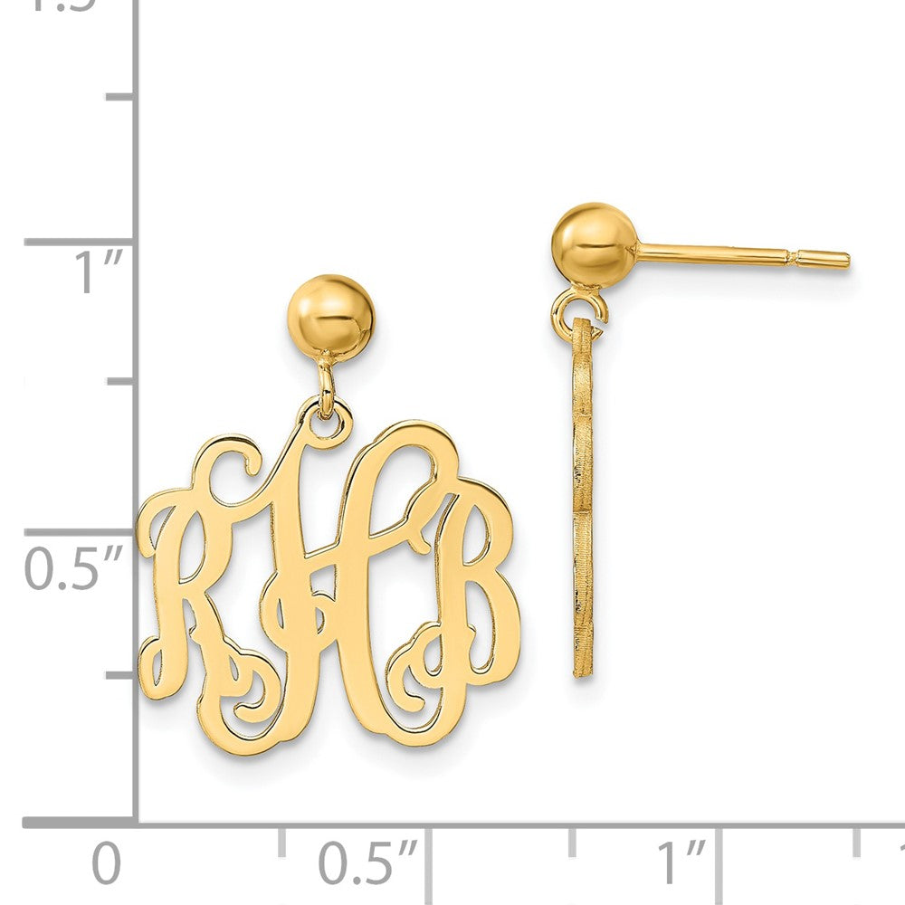Sterling Silver/Gold-plated Monogram Dangle Earrings