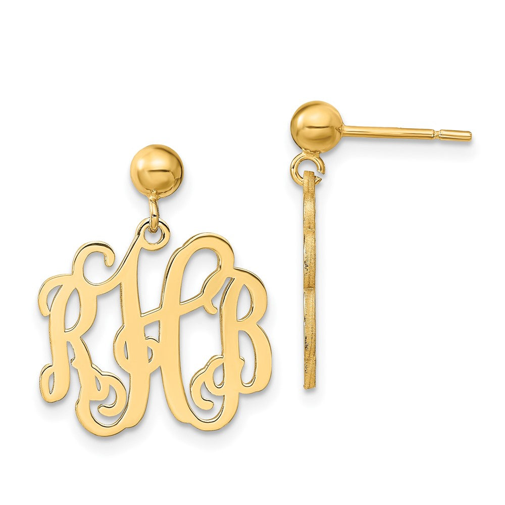 Sterling Silver/Gold-plated Monogram Dangle Earrings