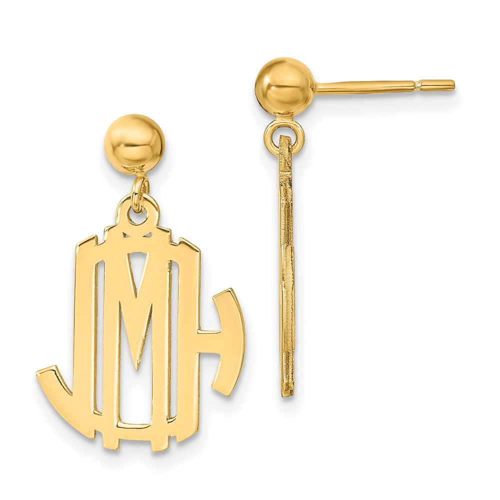 Sterling Silver/Gold-plated Monogram Dangle Earrings