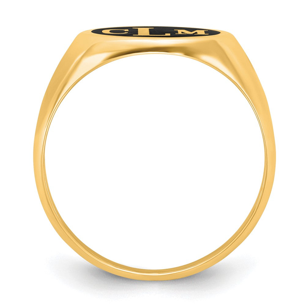 Sterling Silver/Gold-plated with Epoxy Monogram Ring