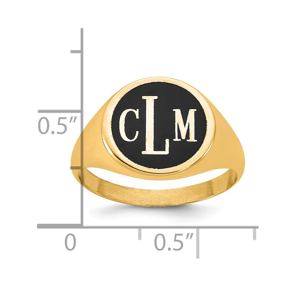 Sterling Silver/Gold-plated with Epoxy Monogram Ring