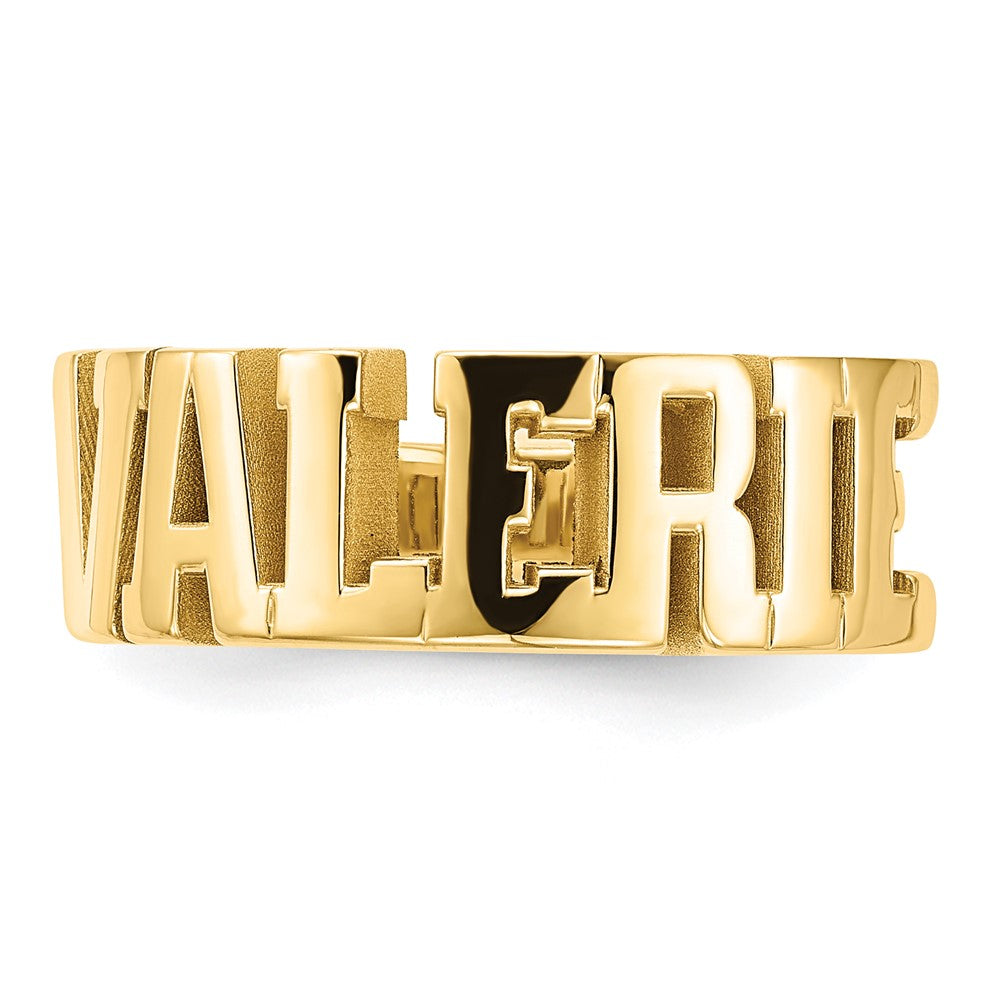 Sterling/Gold-plated Cut-out Name Ring
