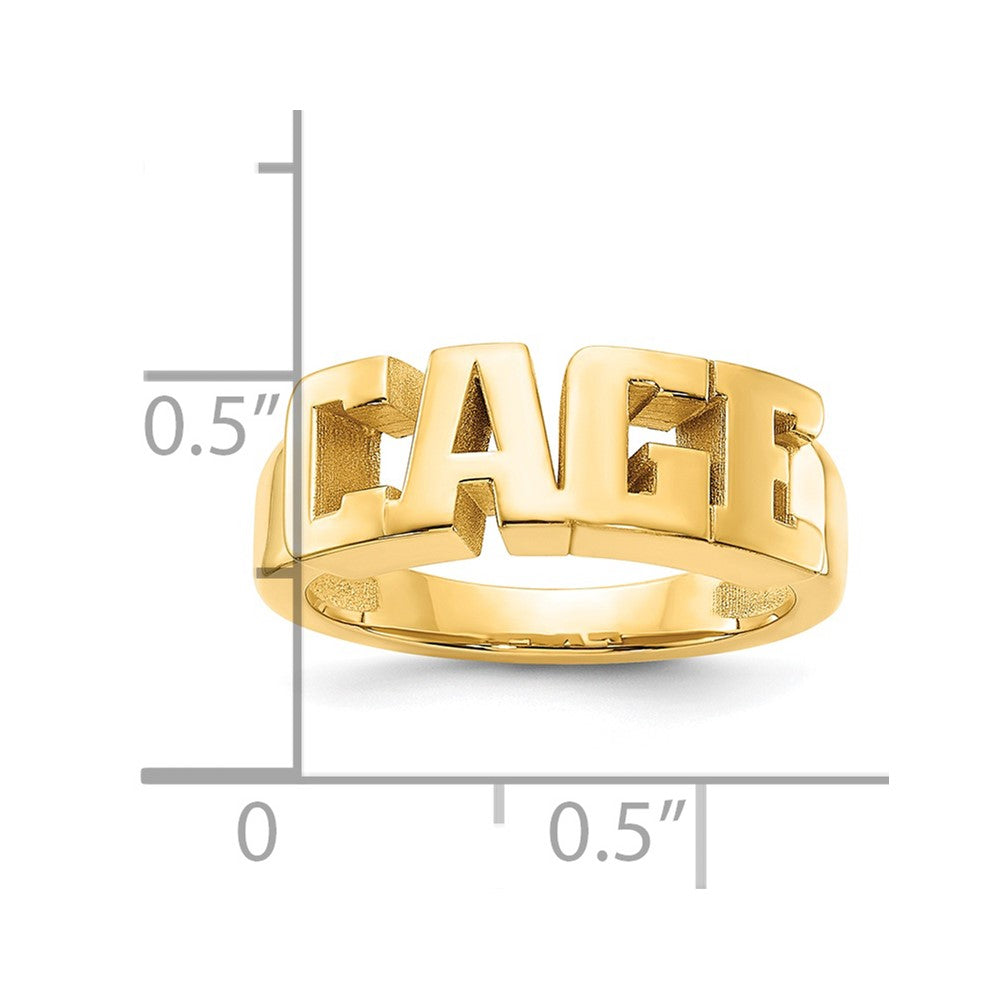Sterling Silver/Gold-plated Cut-out Name Ring