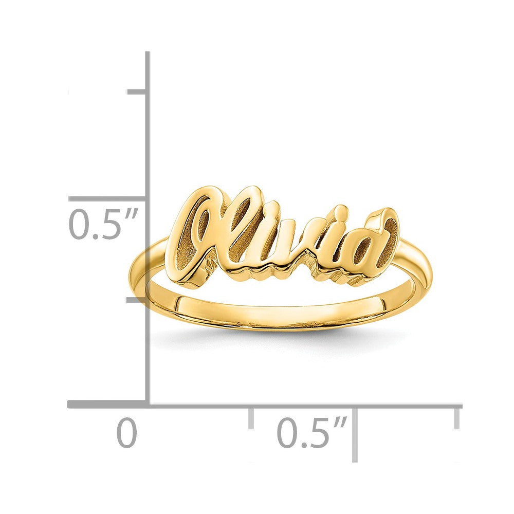 Sterling Silver/Gold-plated Name Plate Ring