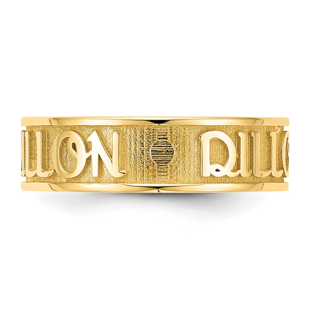 SS/Gold-plated Polished and Sandblasted Name Ring