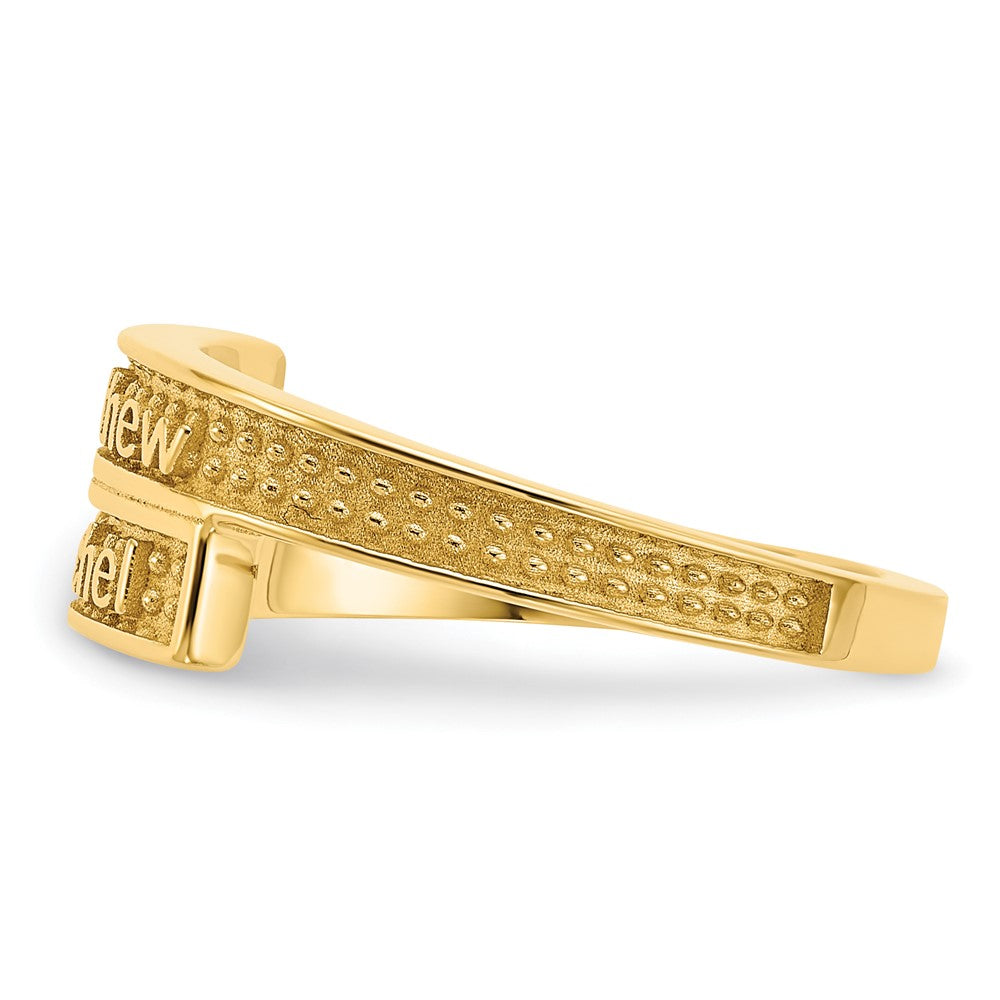 SS/Gold-plated Personalized Polished with Sandblasted Background Ring