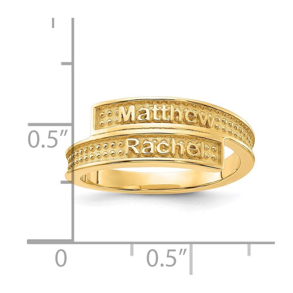 SS/Gold-plated Personalized Polished with Sandblasted Background Ring
