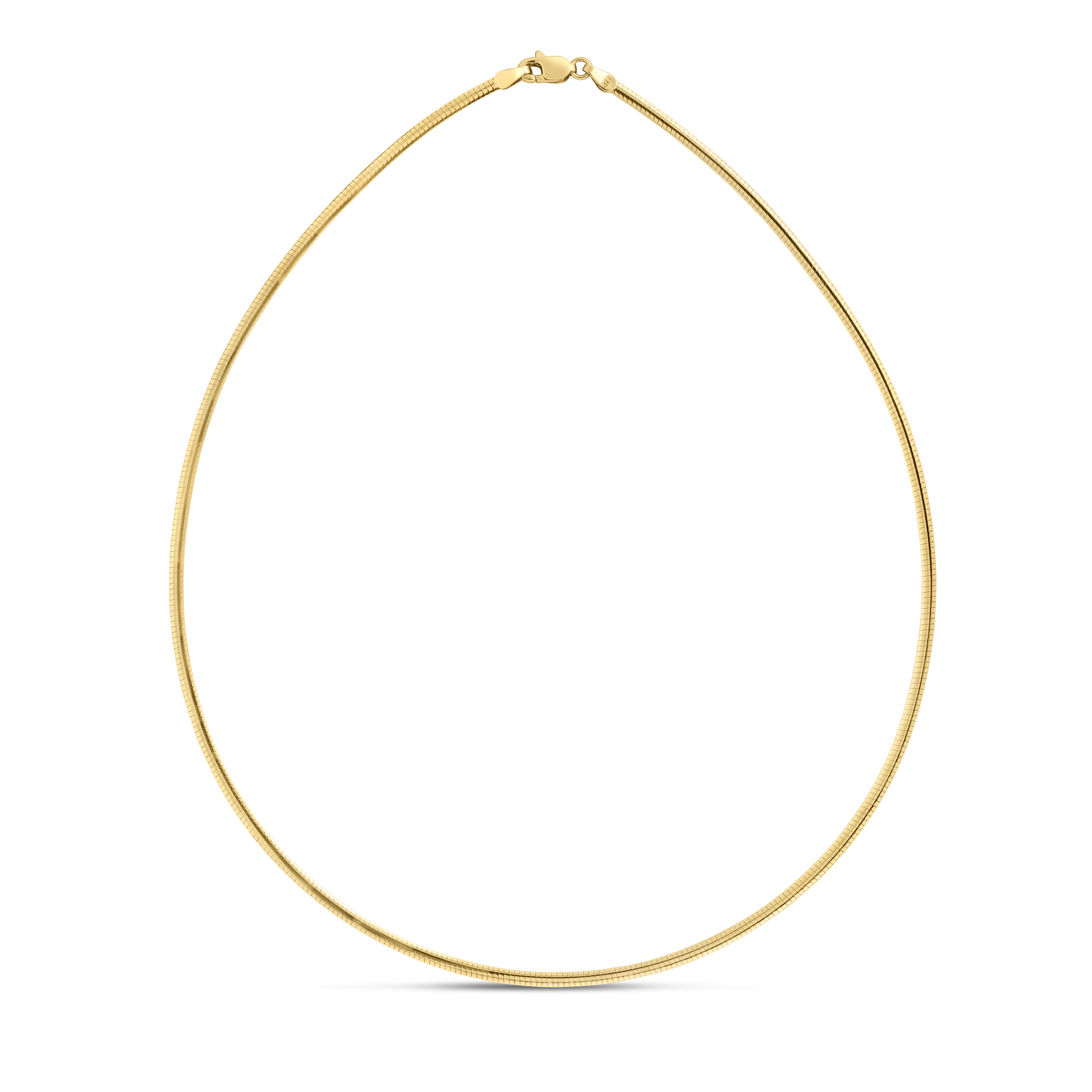 14K Yellow Gold 2mm Classic 18" Omega with Lobster Lock