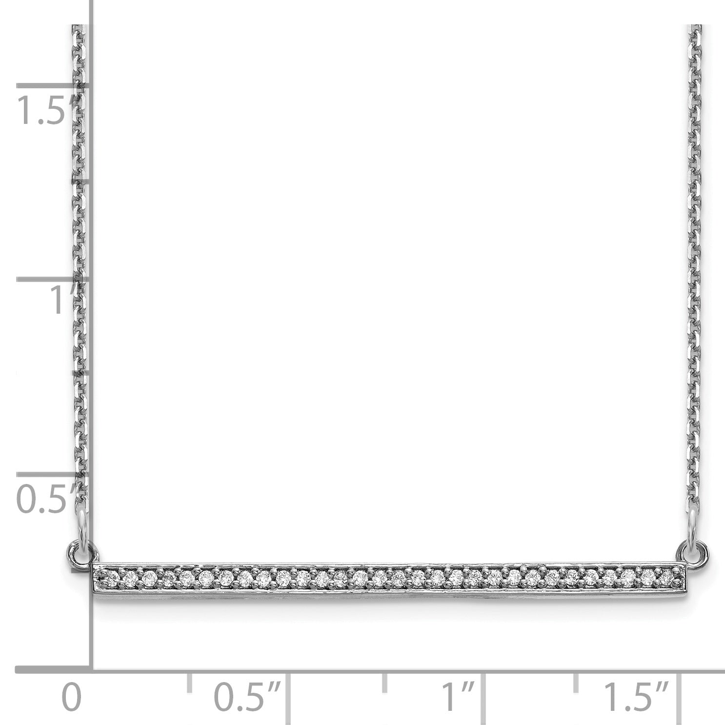14K White Gold Diamond Bar Necklace