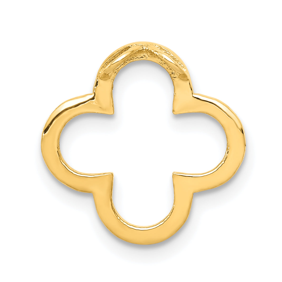 14k Polished 1/4 carat Diamond Small Quatrefoil Design Pendant