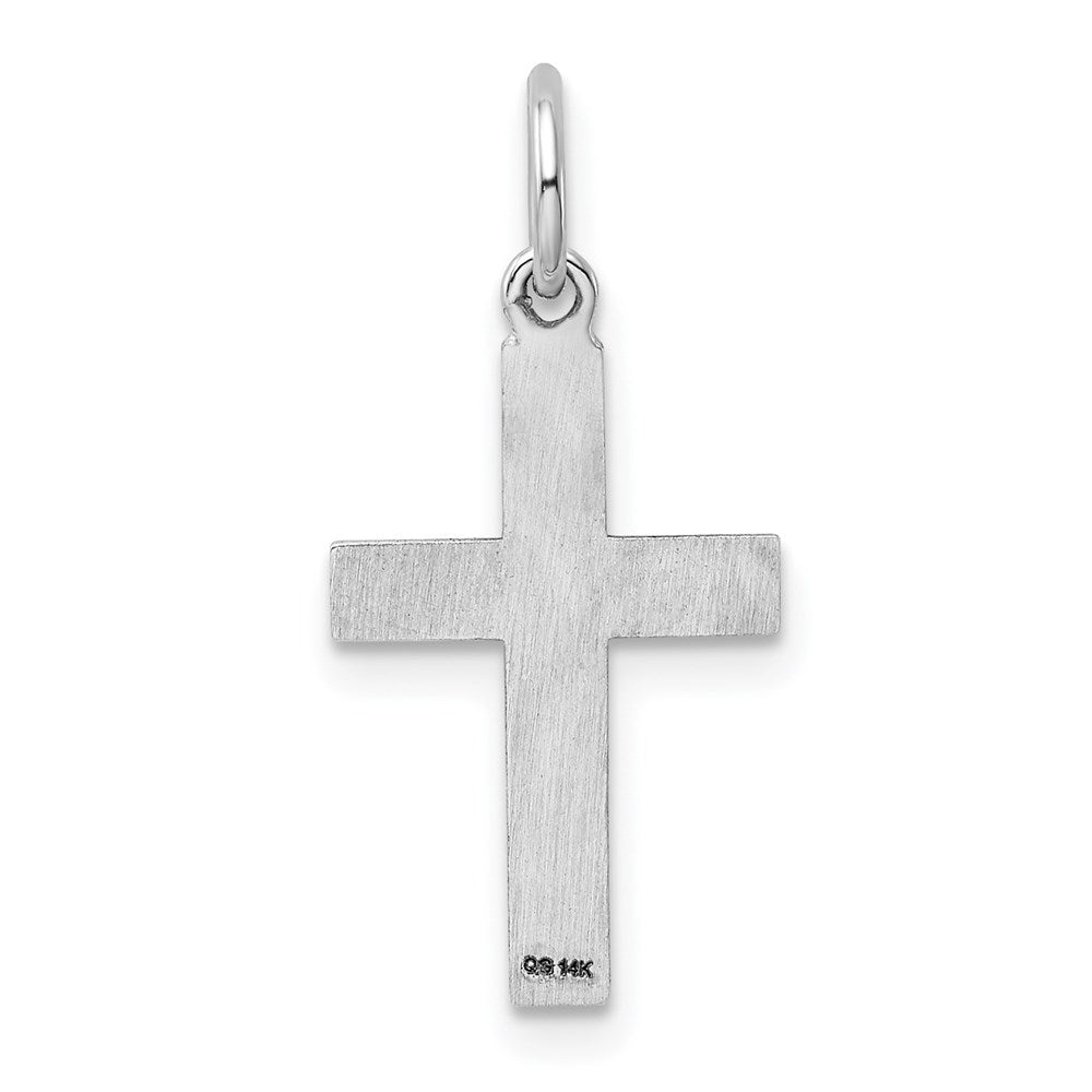 14K White Gold Laser Designed Cross Pendant
