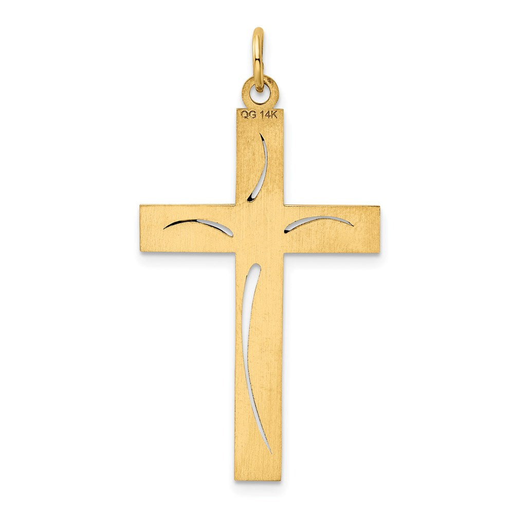 14K Laser Designed Cross Pendant