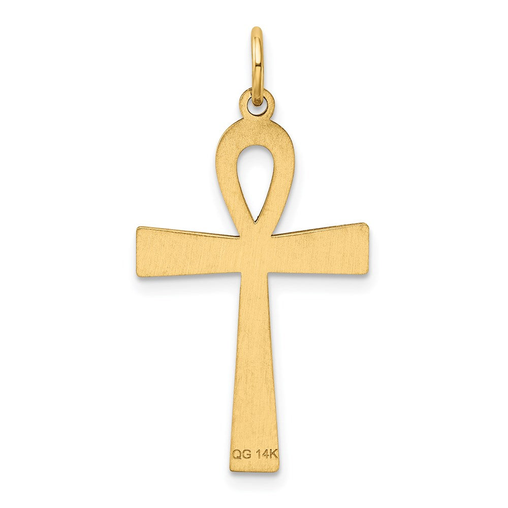 14K Laser Designed Ankh Cross Pendant