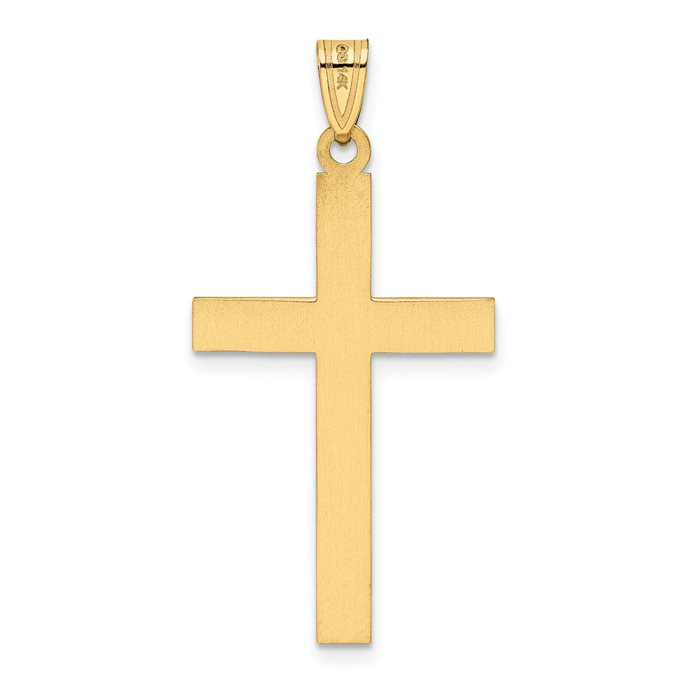 14k Solid Laser Etched Cross Pendant