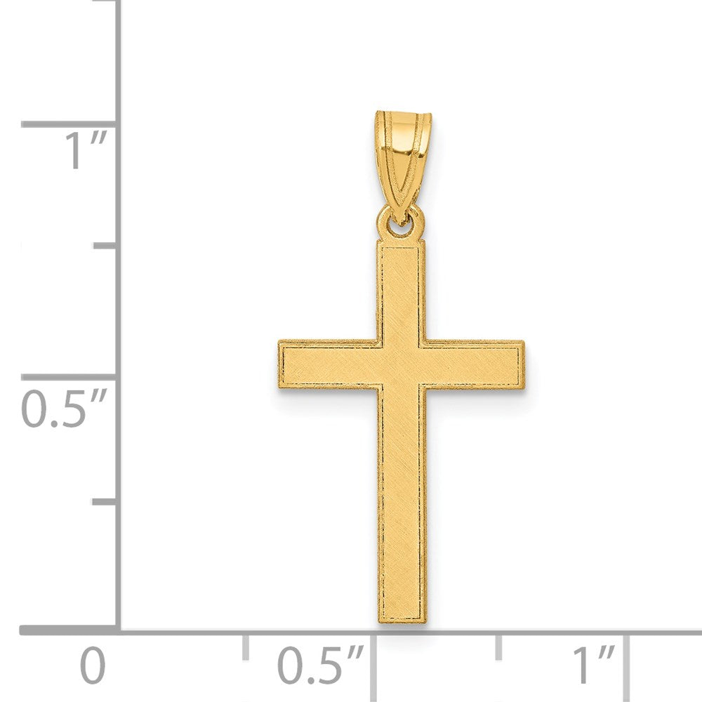 14k Florentine Satin Cross Pendant