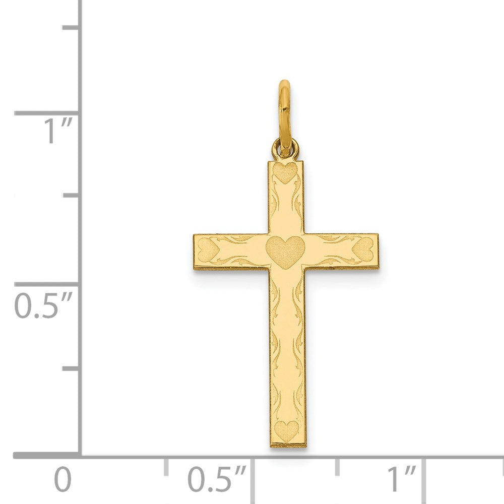 14K Laser Designed Cross Charm
