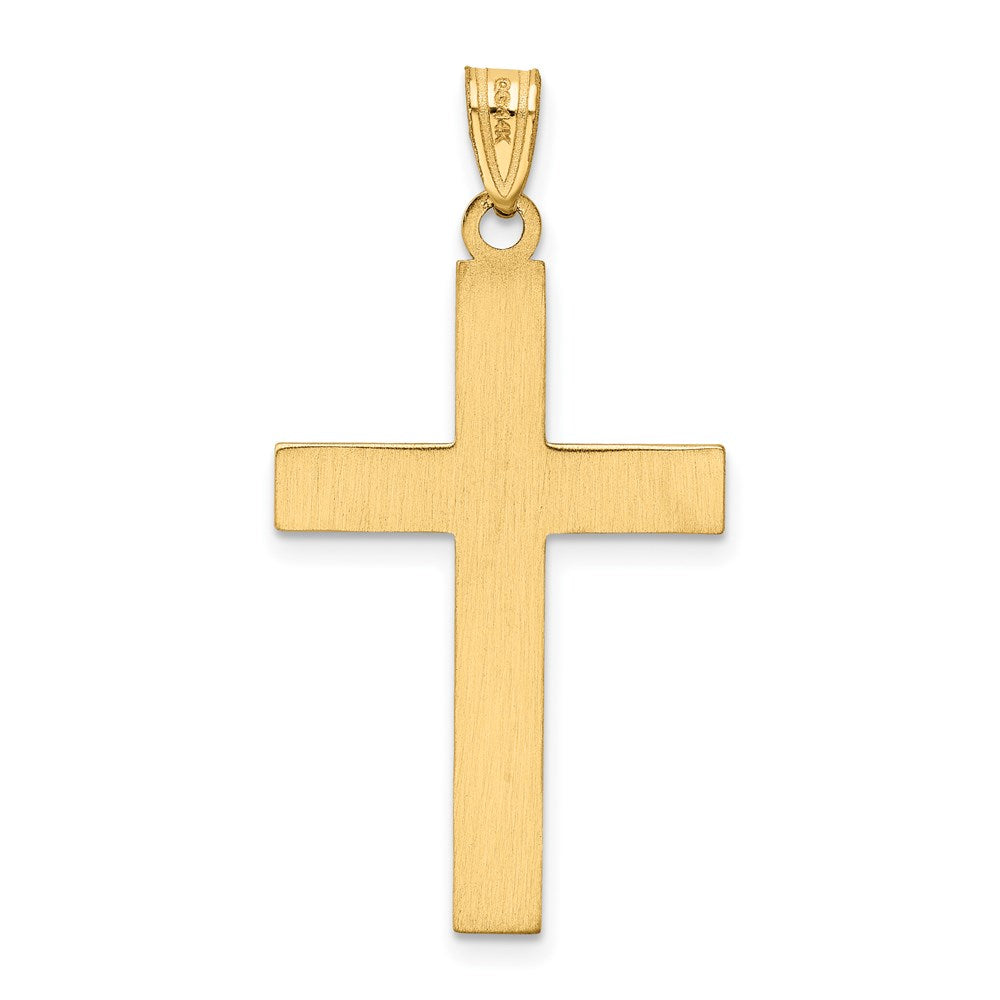 14k Solid Laser Etched Cross Pendant