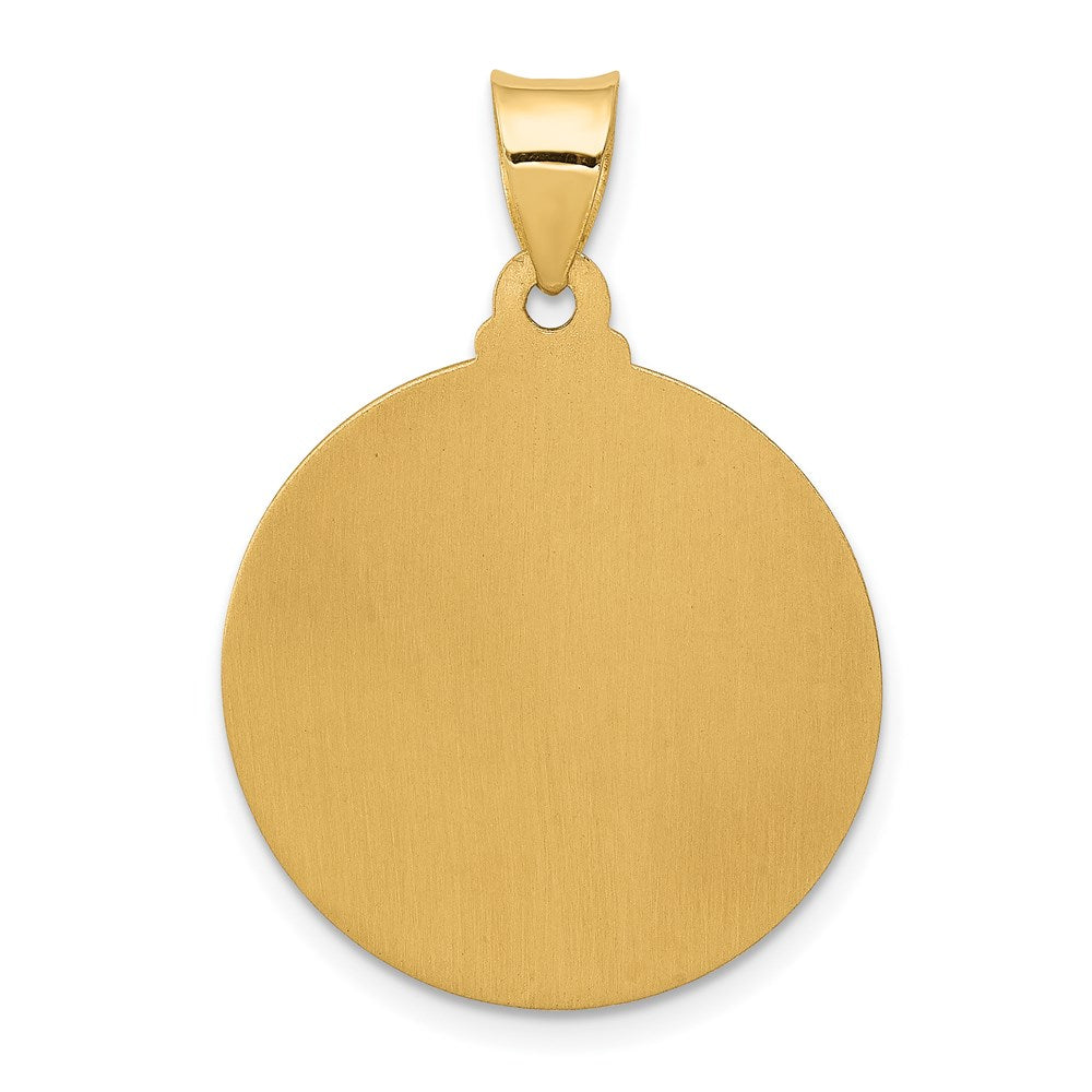 14k Polished and Satin Face of Jesus Medal Hollow Pendant
