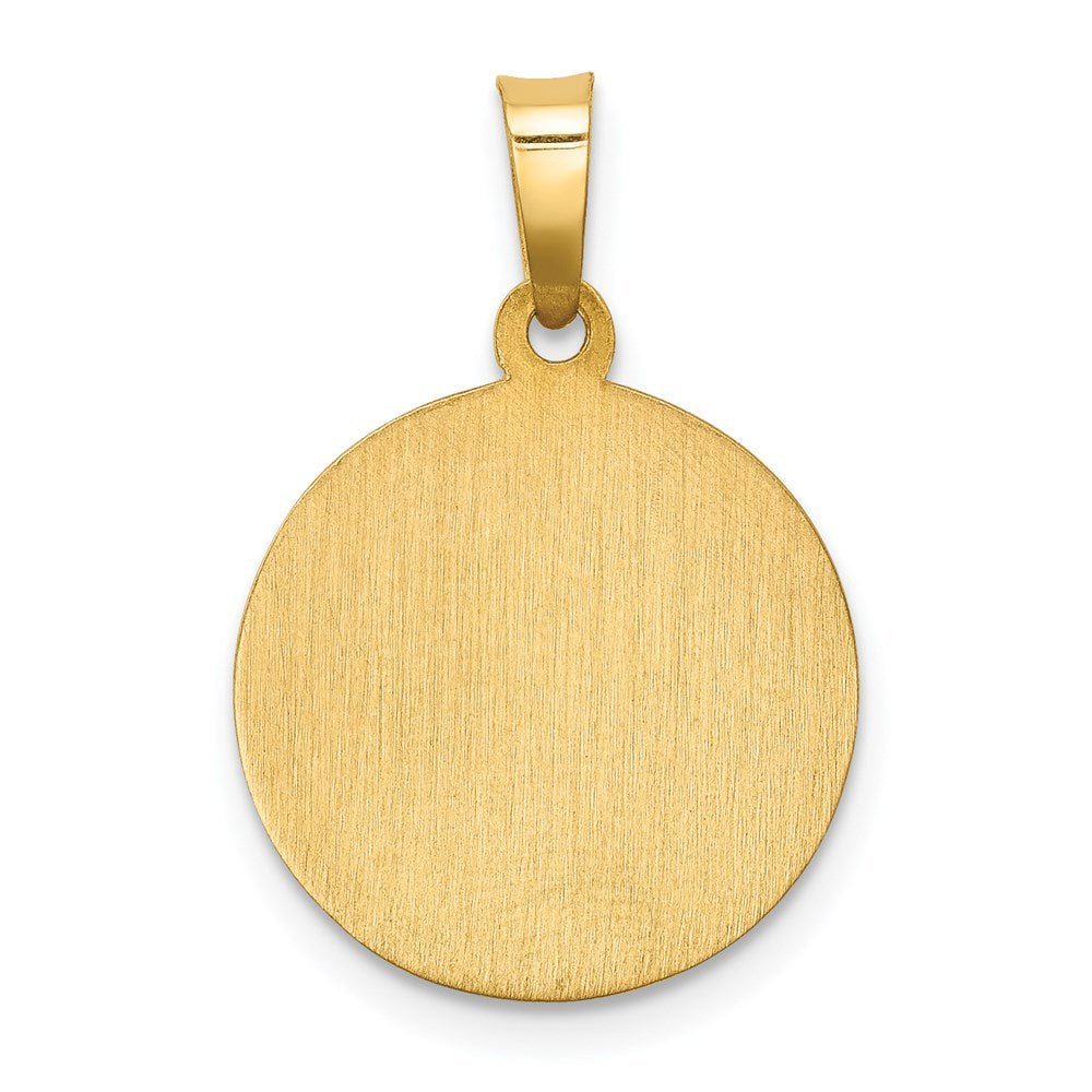 14k Polished and Satin Caridad Del Cobre Medal Hollow Pendant