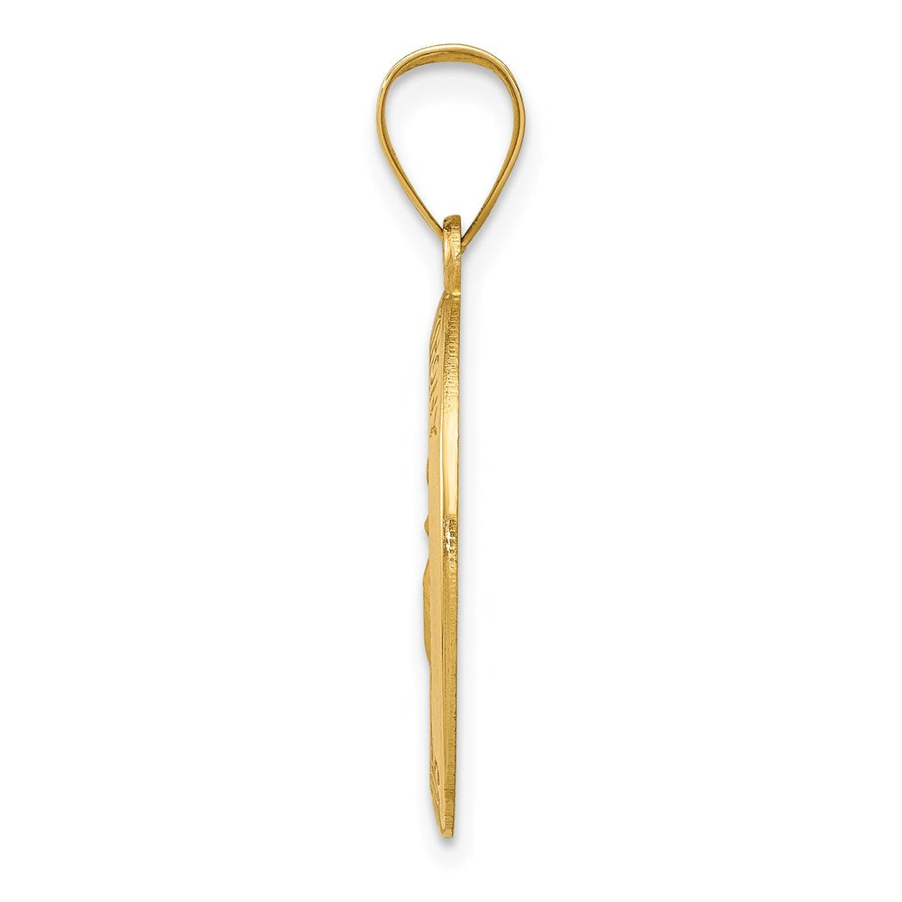 14k Polished and Satin St. Anthony Medal Hollow Pendant