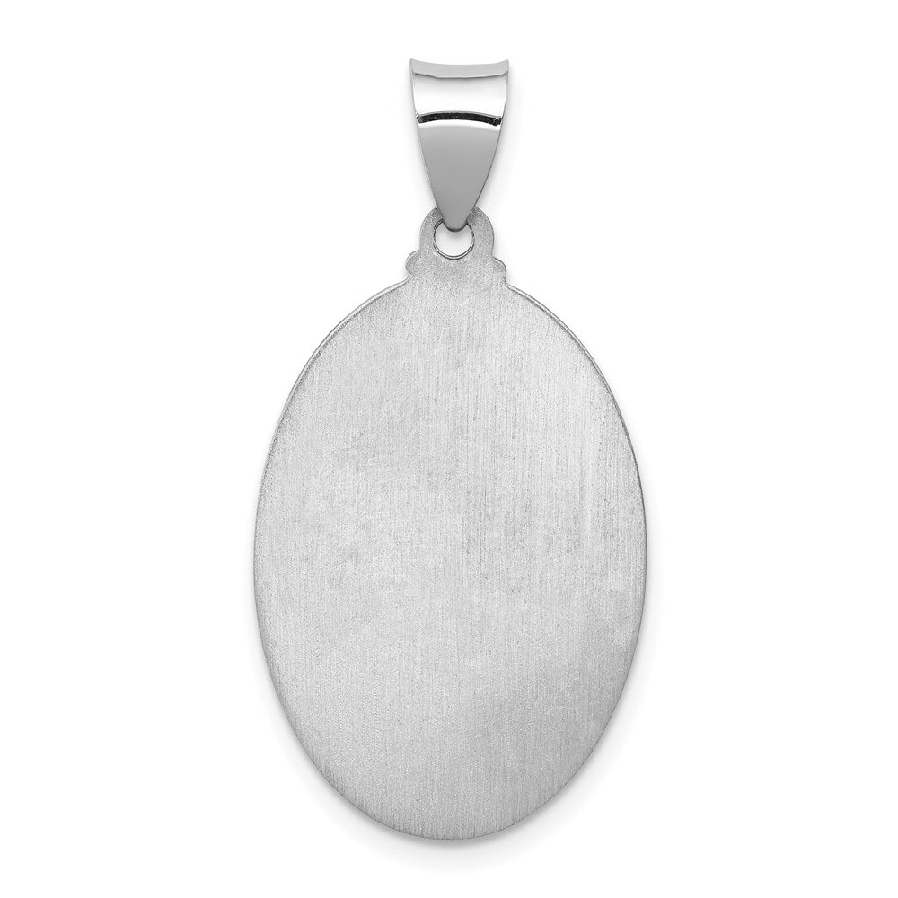14k White Gold Polished/Satin St. Anthony Medal Hollow Pendant