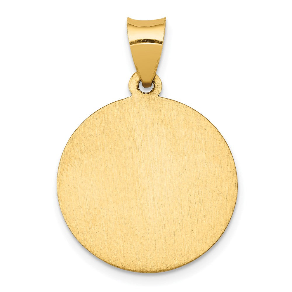 14k Polished and Satin St. Barbara Medal Hollow Pendant