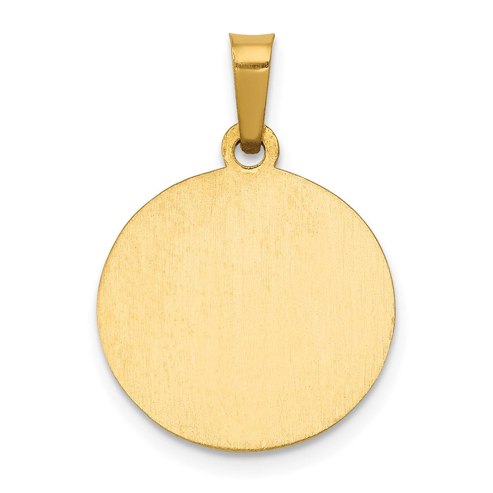 14k Polished and Satin St Gerard Medal Hollow Pendant