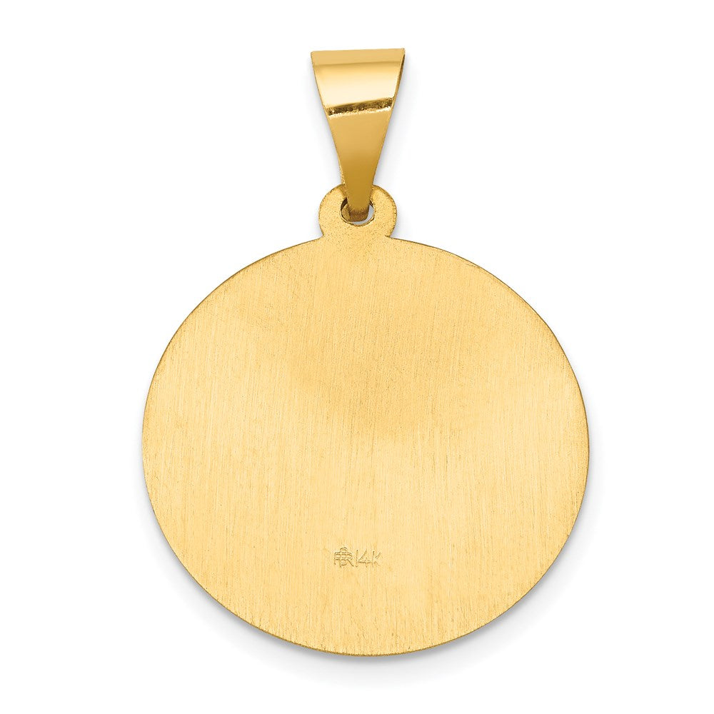 14k Polished and Satin St Gerard Medal Hollow Pendant