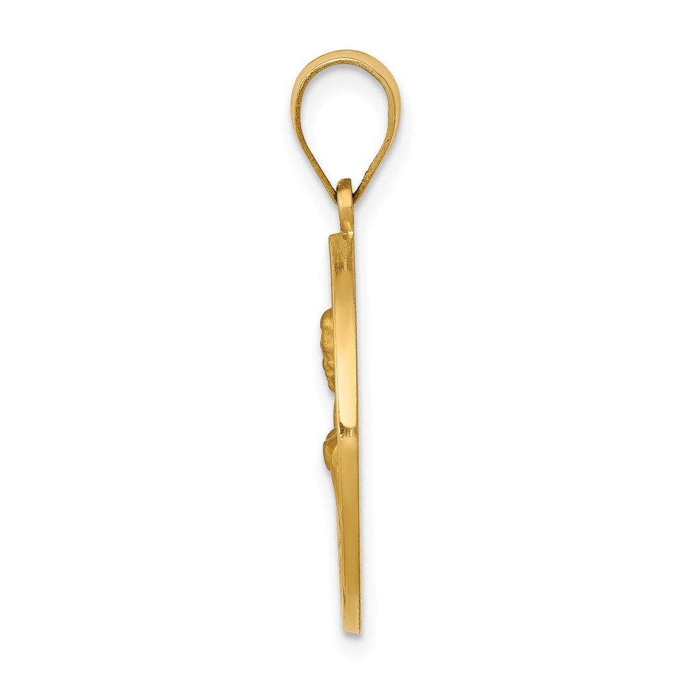 14k Polished and Satin St John Medal Hollow Pendant