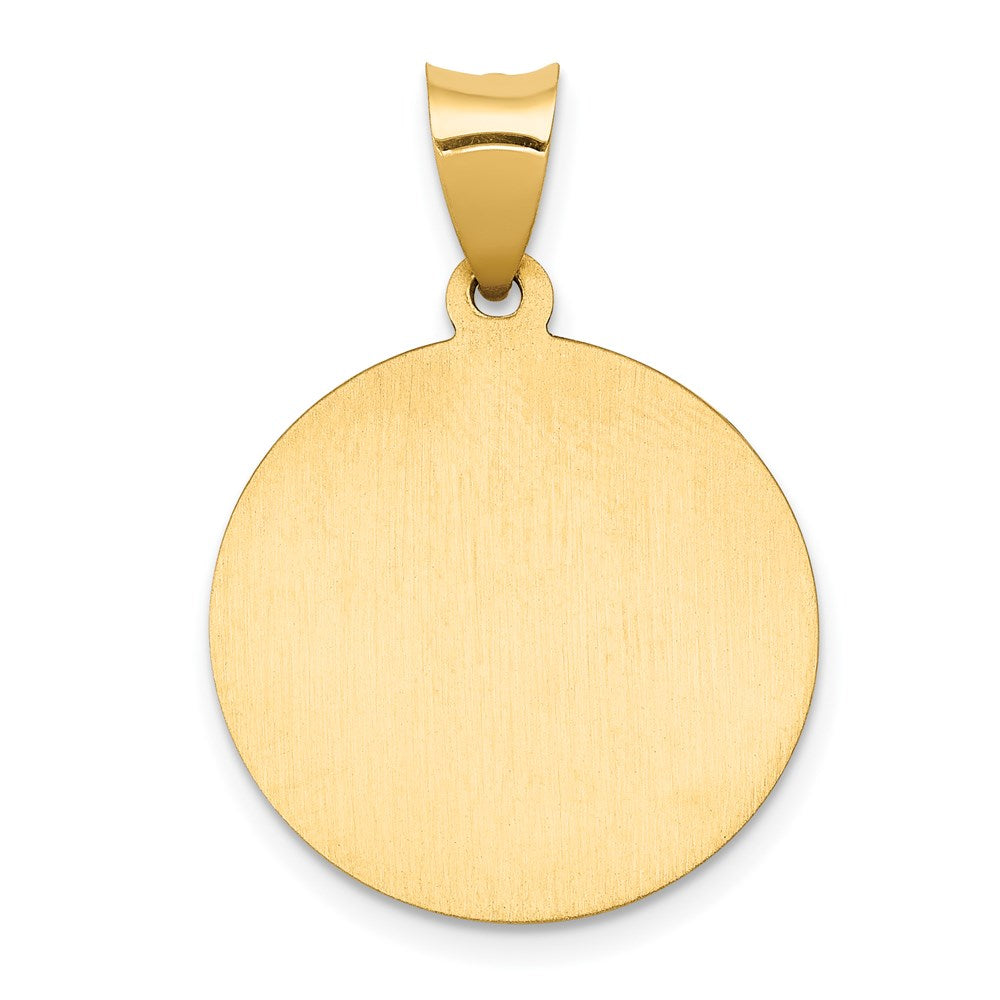 14k Polished and Satin St John Baptist Medal Hollow Pendant