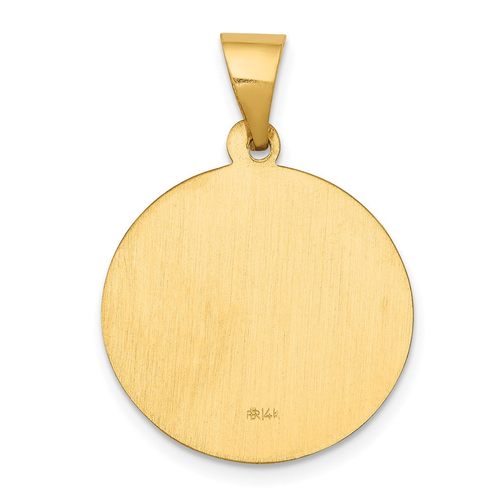 14k Polished and Satin St John Baptist Medal Hollow Pendant