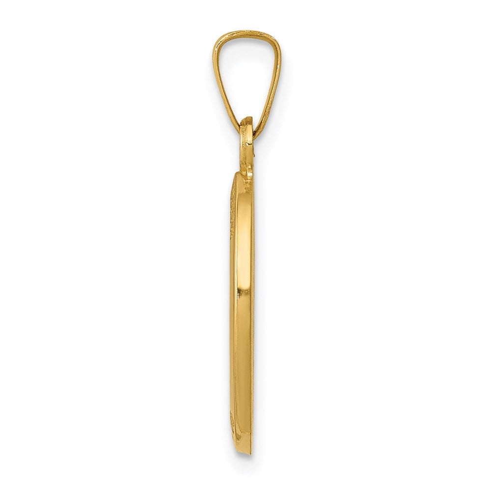 14k Polished and Satin St Joseph Medal Hollow Pendant