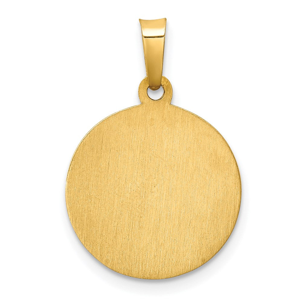 14k Polished and Satin St Jude Thaddeus Medal Hollow Pendant